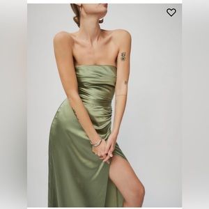 Reformation Artichoke green silk dress size 12